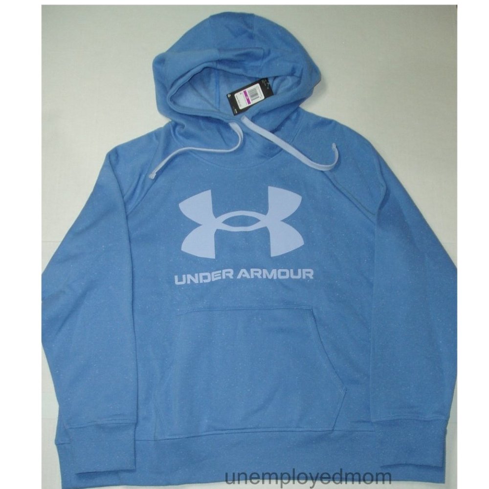 Women's Under Armour Hoodie Athletic Rival Fleece Speckled Top Sport Shirt - Picture 4 of 9